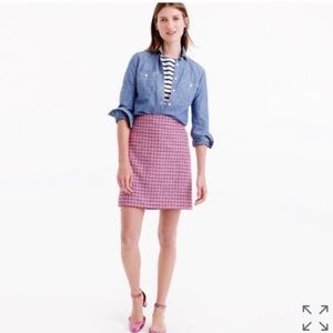 J. Crew Mini Skirt in Pink Houndstooth